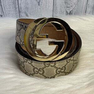 GUCCI interlocking leather belt in gold